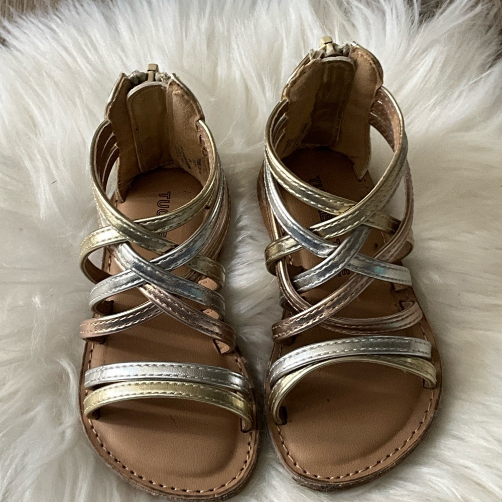 Stylish Silver and Gold Kids Sandals
